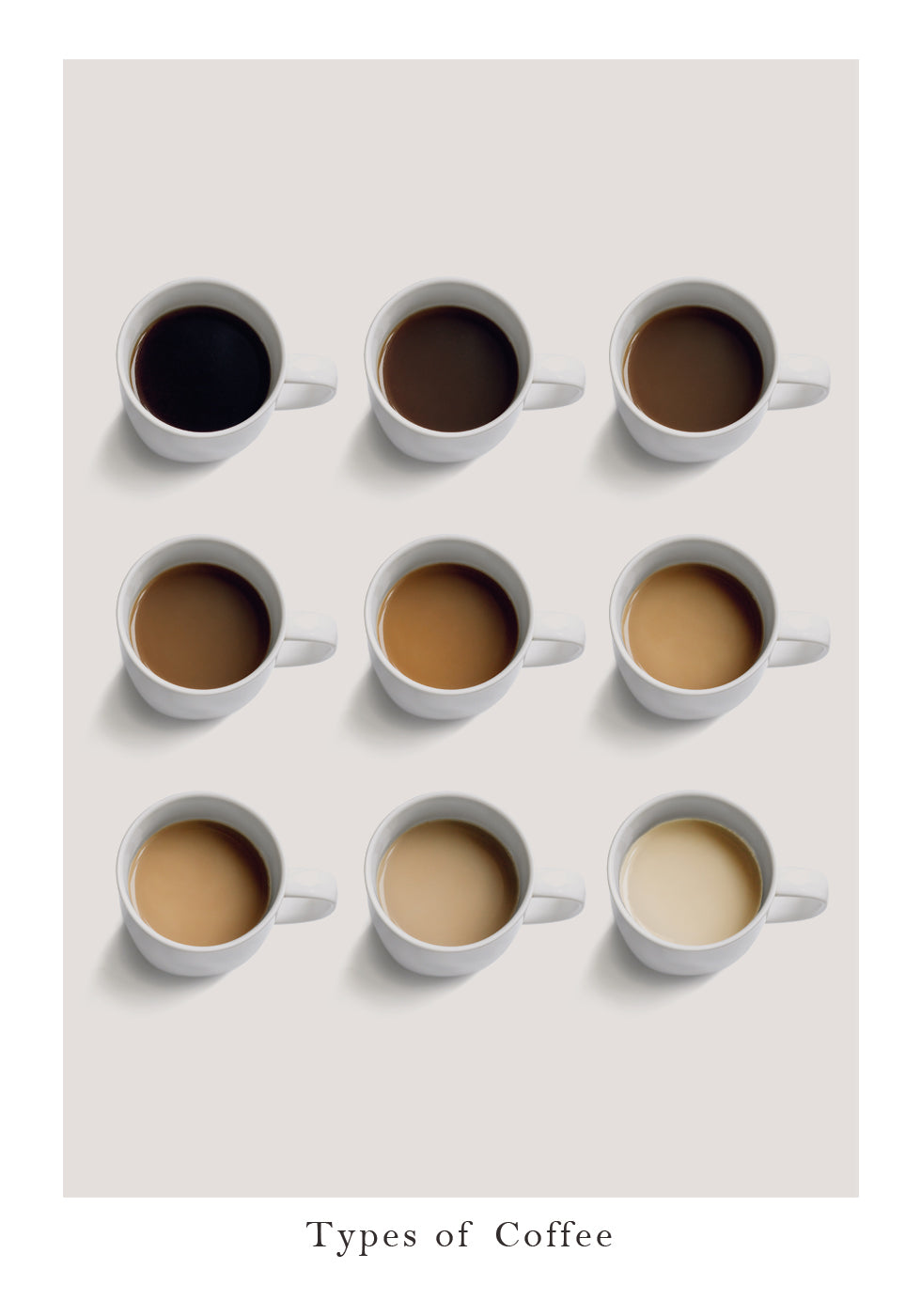 Types of Coffee Plakat - Posterbox.dk