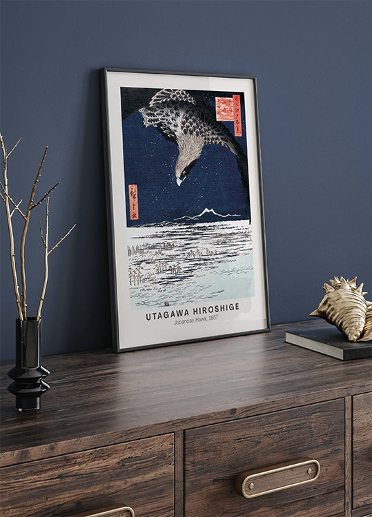 Utagawa Hiroshige Japanese Hawk Plakat - Posterbox.dk