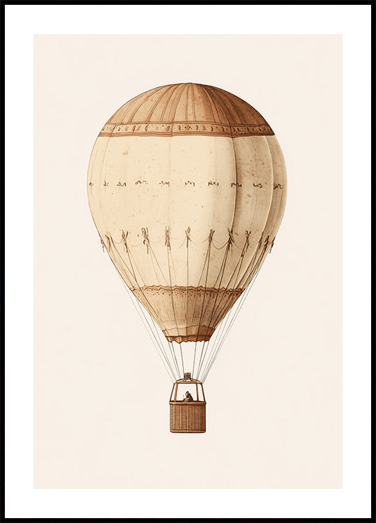 Vintage Air Balloon, Sepia Travel Adventure Plakat - Posterbox.dk