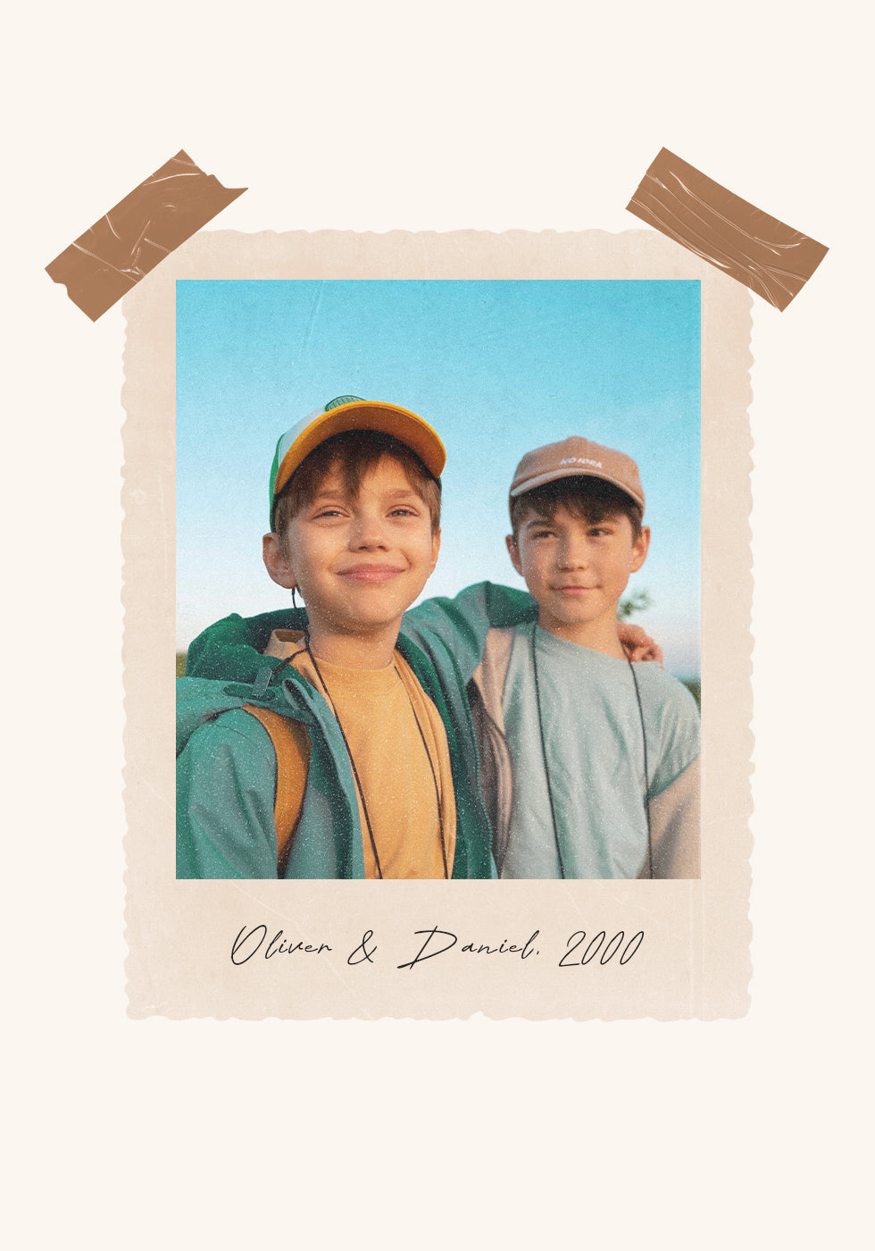 Vintage Childhood, Personalized Sibling Memory Print Plakat - Posterbox.dk