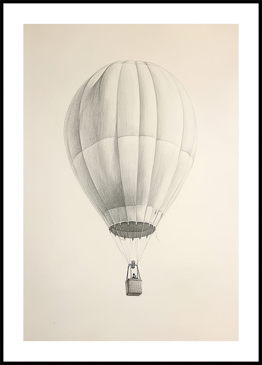 Vintage Hot Air Balloon Sketch Plakat - Posterbox.dk