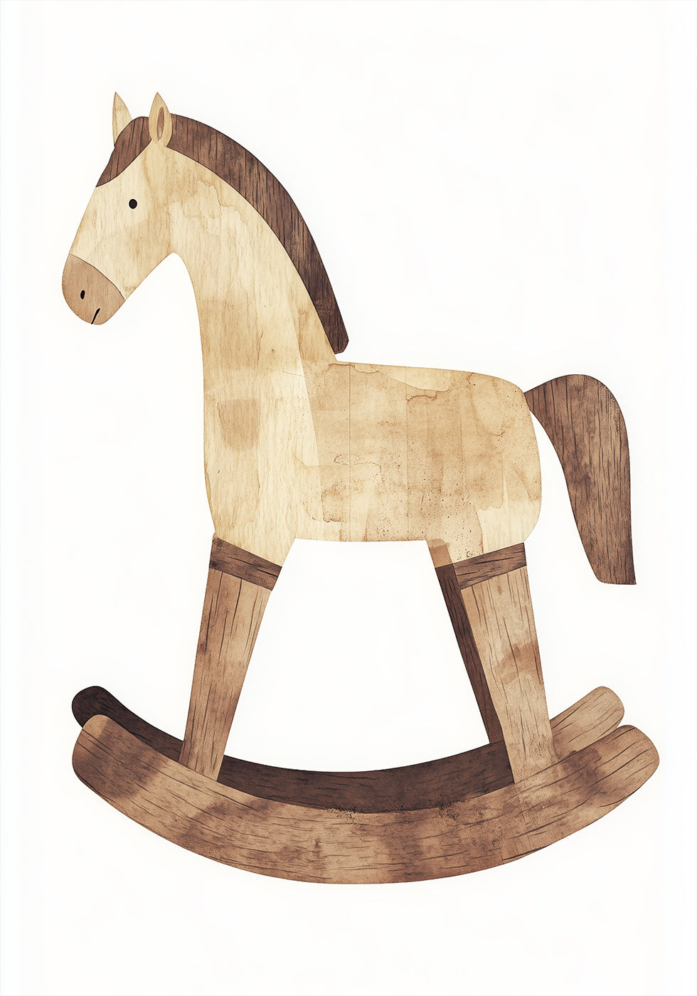 Vintage Wooden Rocking Horse Plakat - Posterbox.dk