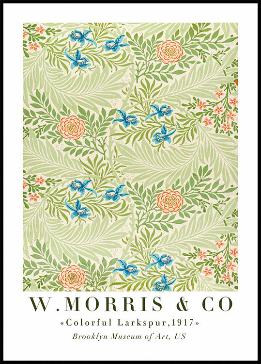 W. Morris & Co - Colorful Larkspur Plakat - Posterbox.dk