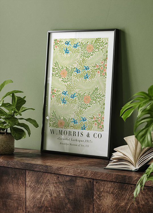 W. Morris & Co - Colorful Larkspur Plakat - Posterbox.dk