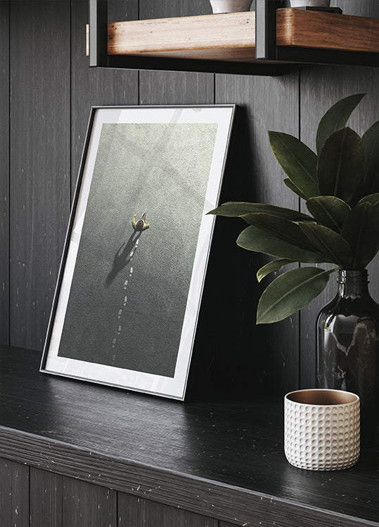 Walking Leaving Footsteps Plakat - Posterbox.dk