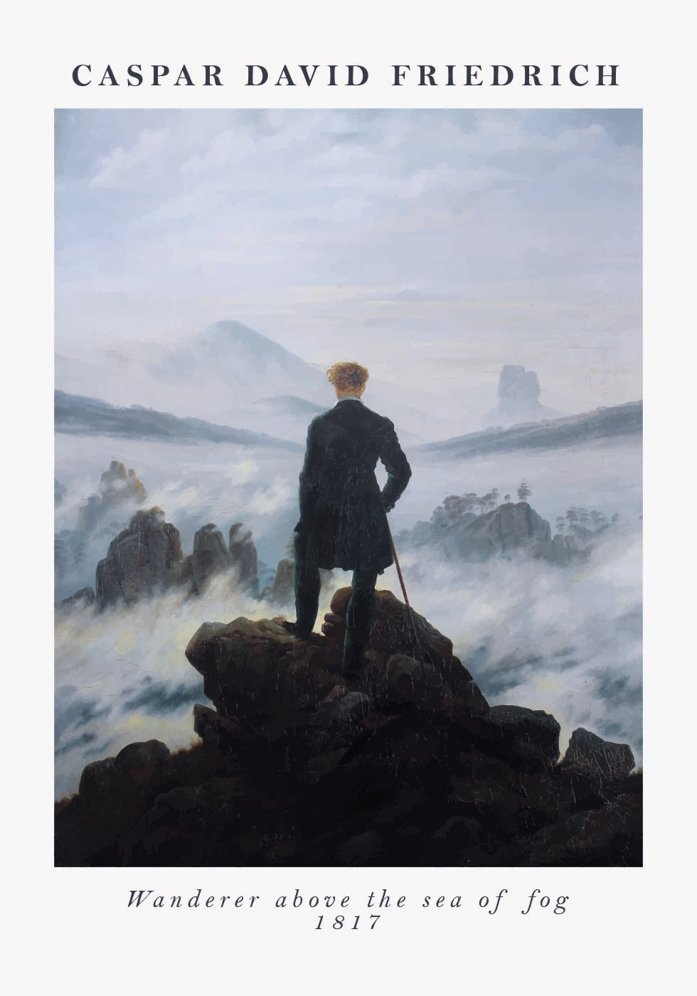 Wanderer Above the Sea of Fog Caspar David Friedrich, 1817 Plakat - Posterbox.dk