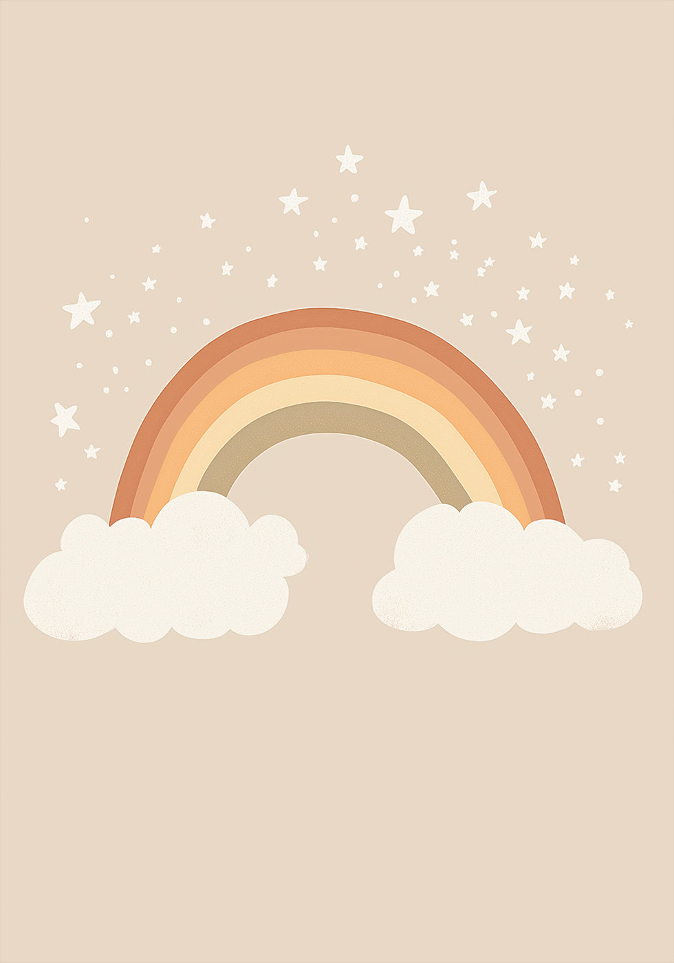 Warm Rainbow And Stars Plakat - Posterbox.dk