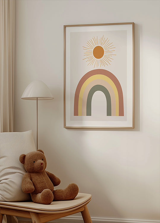Warm Rainbow and Sunbeam Plakat - Posterbox.dk