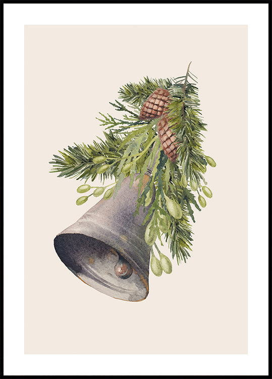 Watercolor Christmas Bell Plakat - Posterbox.dk