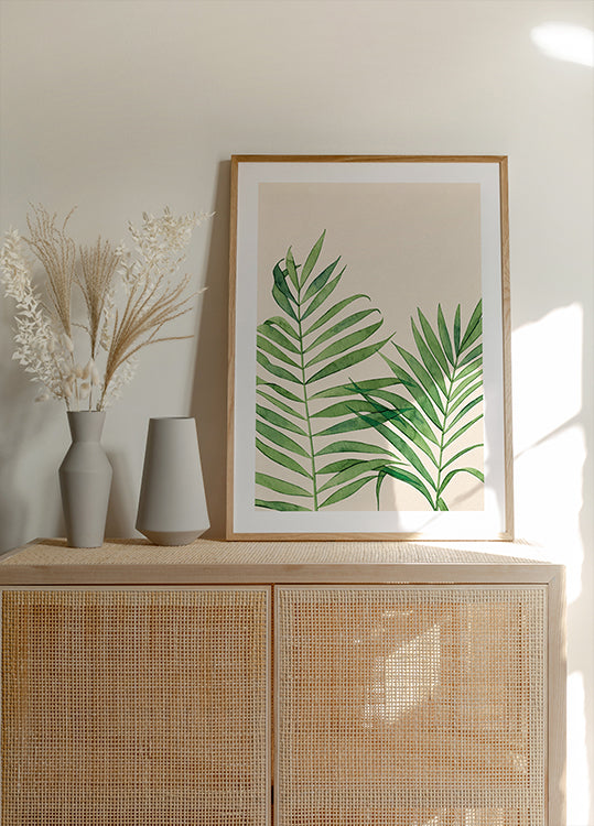 Watercolor Palm Leaf Plakat - Posterbox.dk