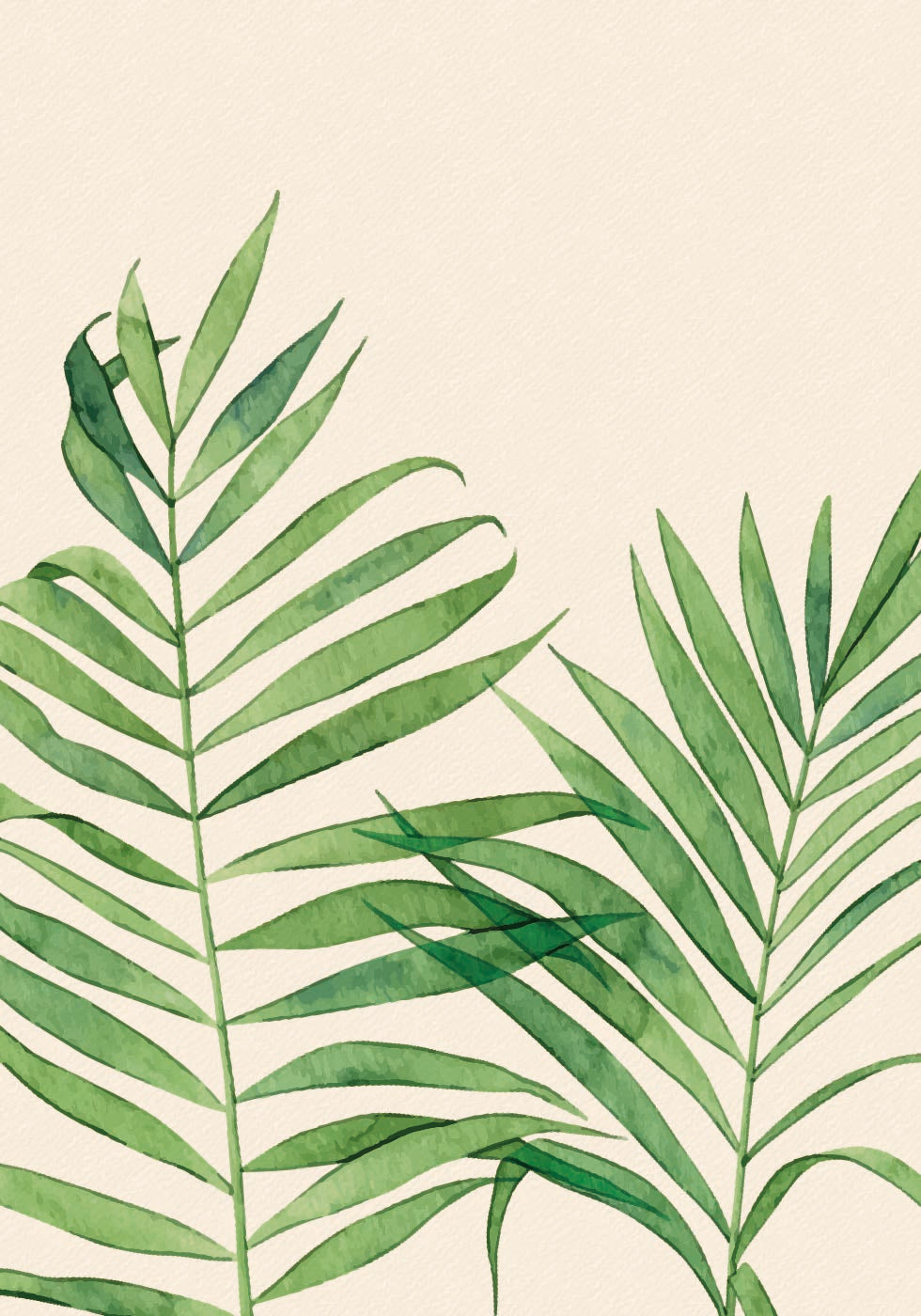 Watercolor Palm Leaf Plakat - Posterbox.dk