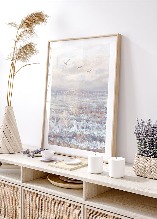 Watercolor Seascape Serenity Plakat - Posterbox.dk