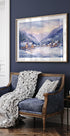 Watercolor Winter Mountain Village Plakat - Posterbox.dk