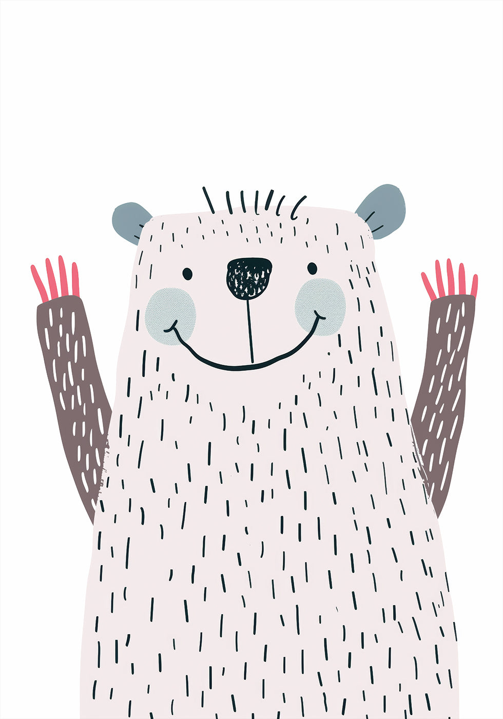 Waving Bear Plakat - Posterbox.dk