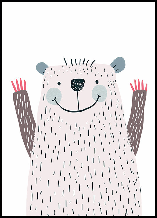 Waving Bear Plakat - Posterbox.dk