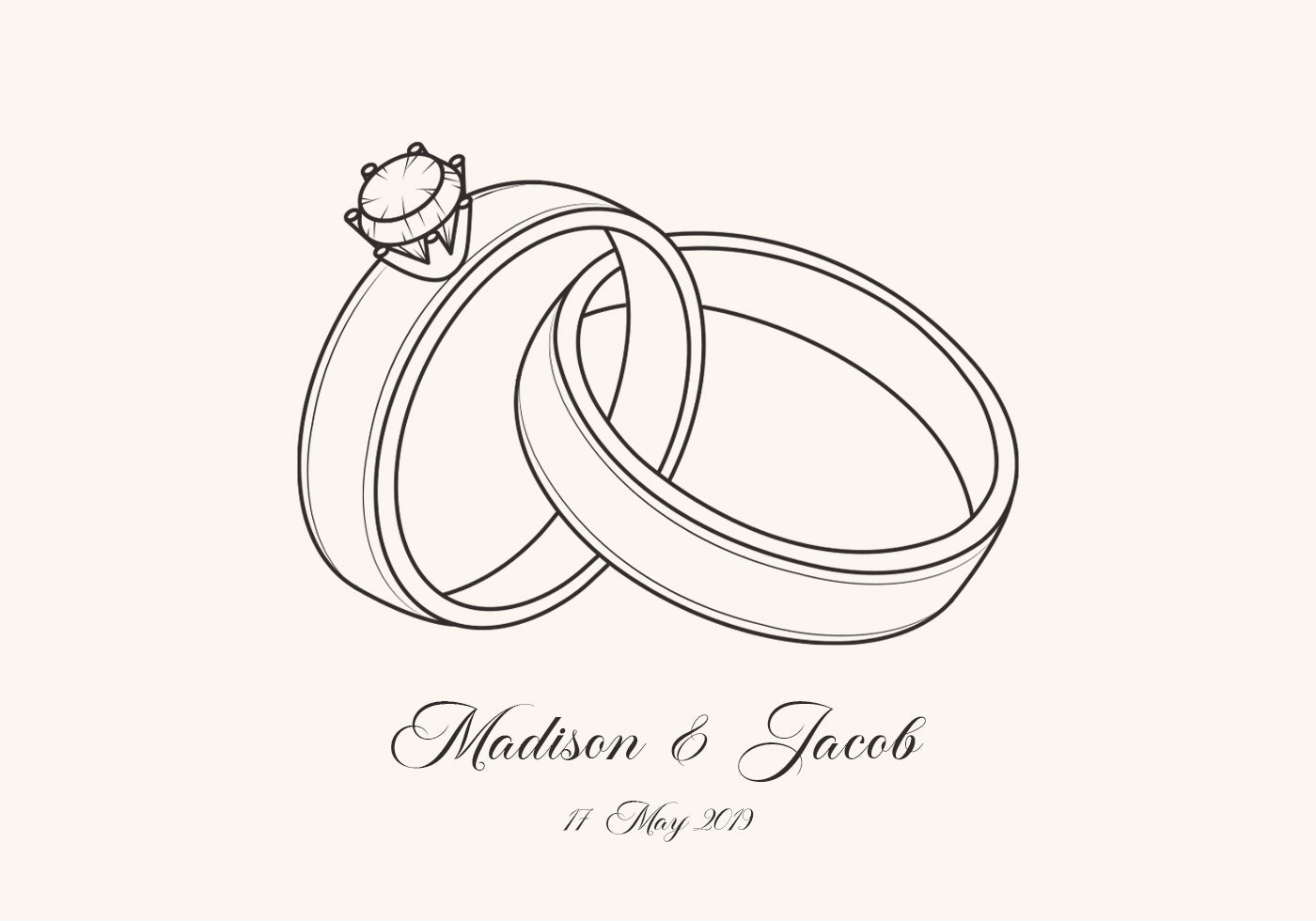 Wedding Rings Personalized Plakat - Posterbox.dk