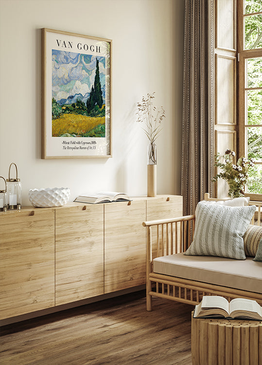 Wheat Field with Cypresses Plakat - Posterbox.dk