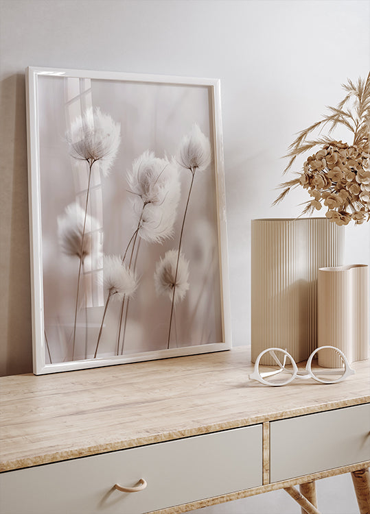 White Cotton Grass Plakat - Posterbox.dk