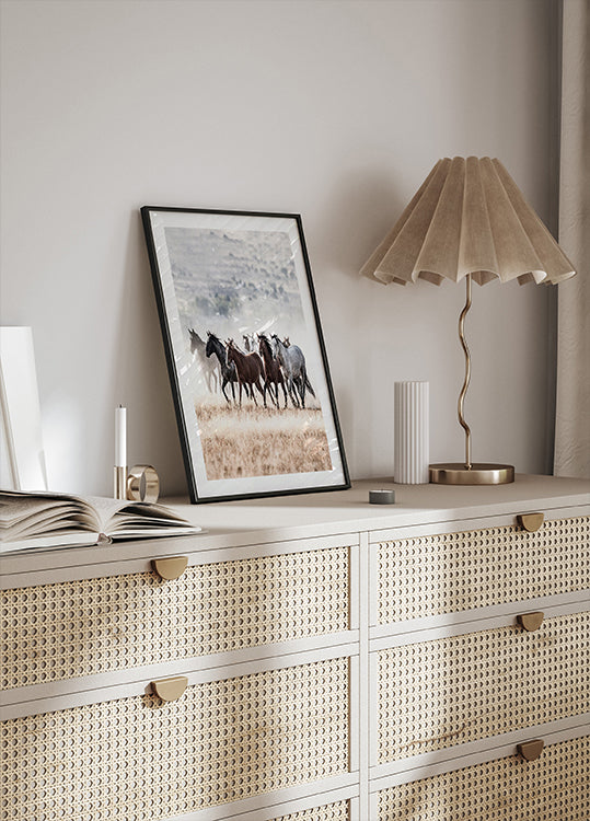 Wild Horses Running Free Nature Plakat - Posterbox.dk