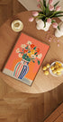 Wildflowers, Striped Vase, Coral Background Plakat - Posterbox.dk