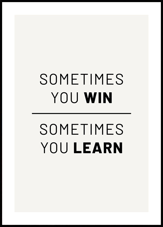 Win and Learn Plakat - Posterbox.dk