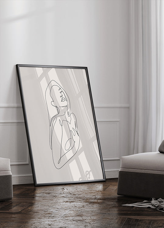 Woman in Line Art Plakat - Posterbox.dk