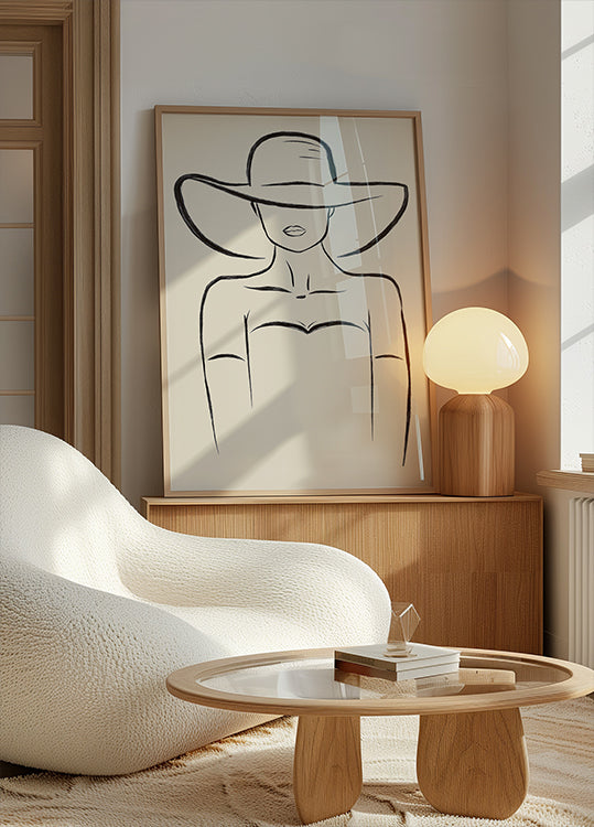 Woman in Wide Hat Plakat - Posterbox