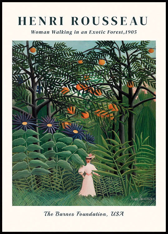 Woman Walking in an Exotic Forest Plakat - Posterbox.dk