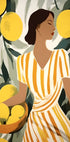 Woman with Lemons, Modern Mediterranean Plakat - Posterbox.dk