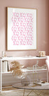 XOXO Pink Pattern Plakat - Posterbox.dk