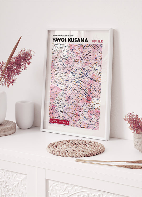 Yayoi Kusama Pink Infinity Net Plakat - Posterbox.dk