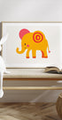 Yellow Elephant  Pink Ears Cheerful Plakat - Posterbox.dk