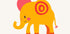 Yellow Elephant  Pink Ears Cheerful Plakat - Posterbox.dk