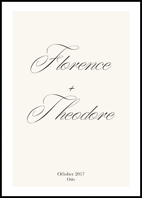 You + Me, Couple Names Plakat - Posterbox.dk