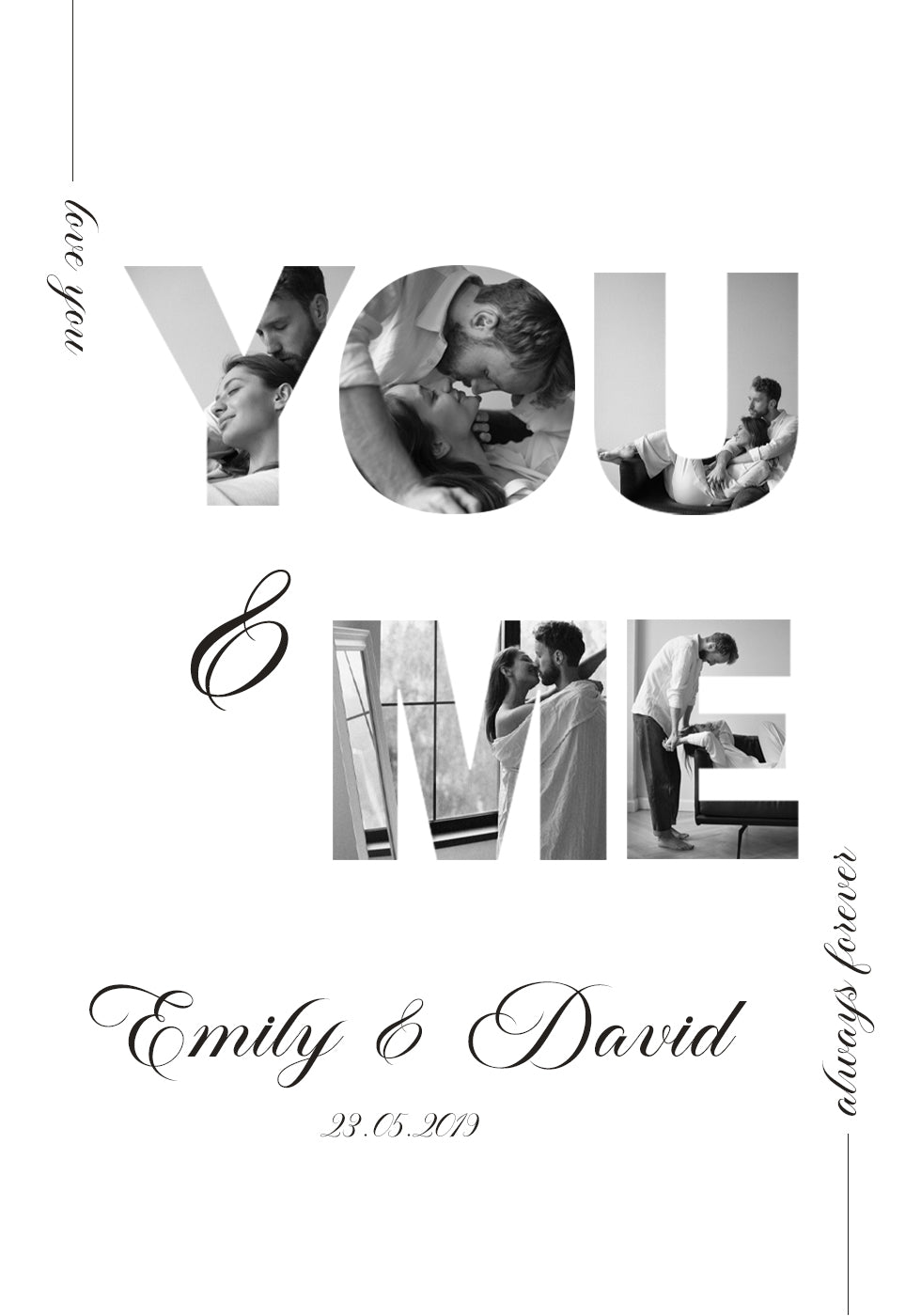 You & Me Personalized Couple Plakat - Posterbox.dk