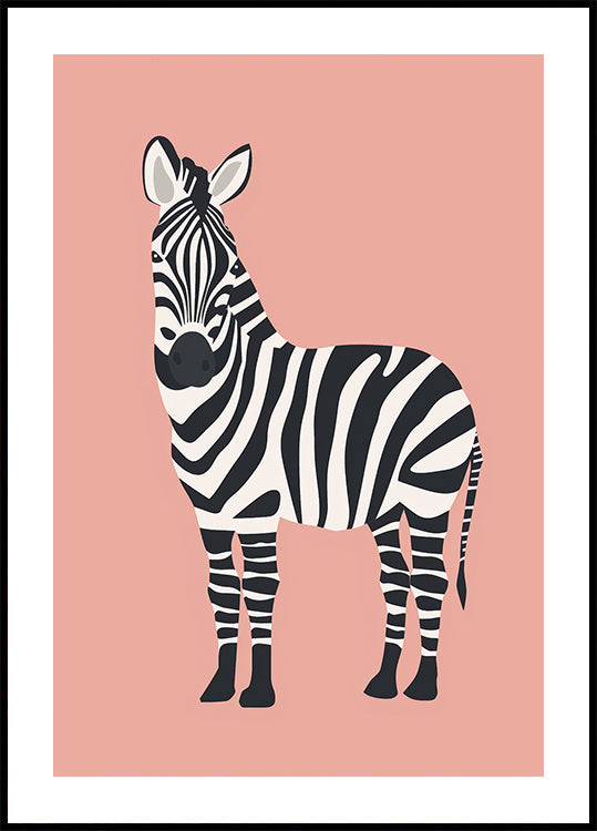 Zebra Illustration Plakat - Posterbox.dk