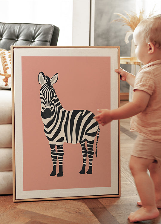 Zebra Illustration Plakat - Posterbox.dk
