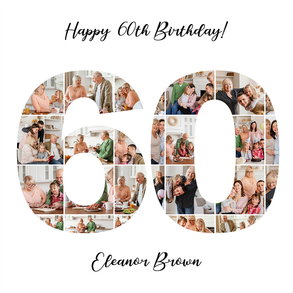 60th Birthday Photo Collage Personal - Posterbox