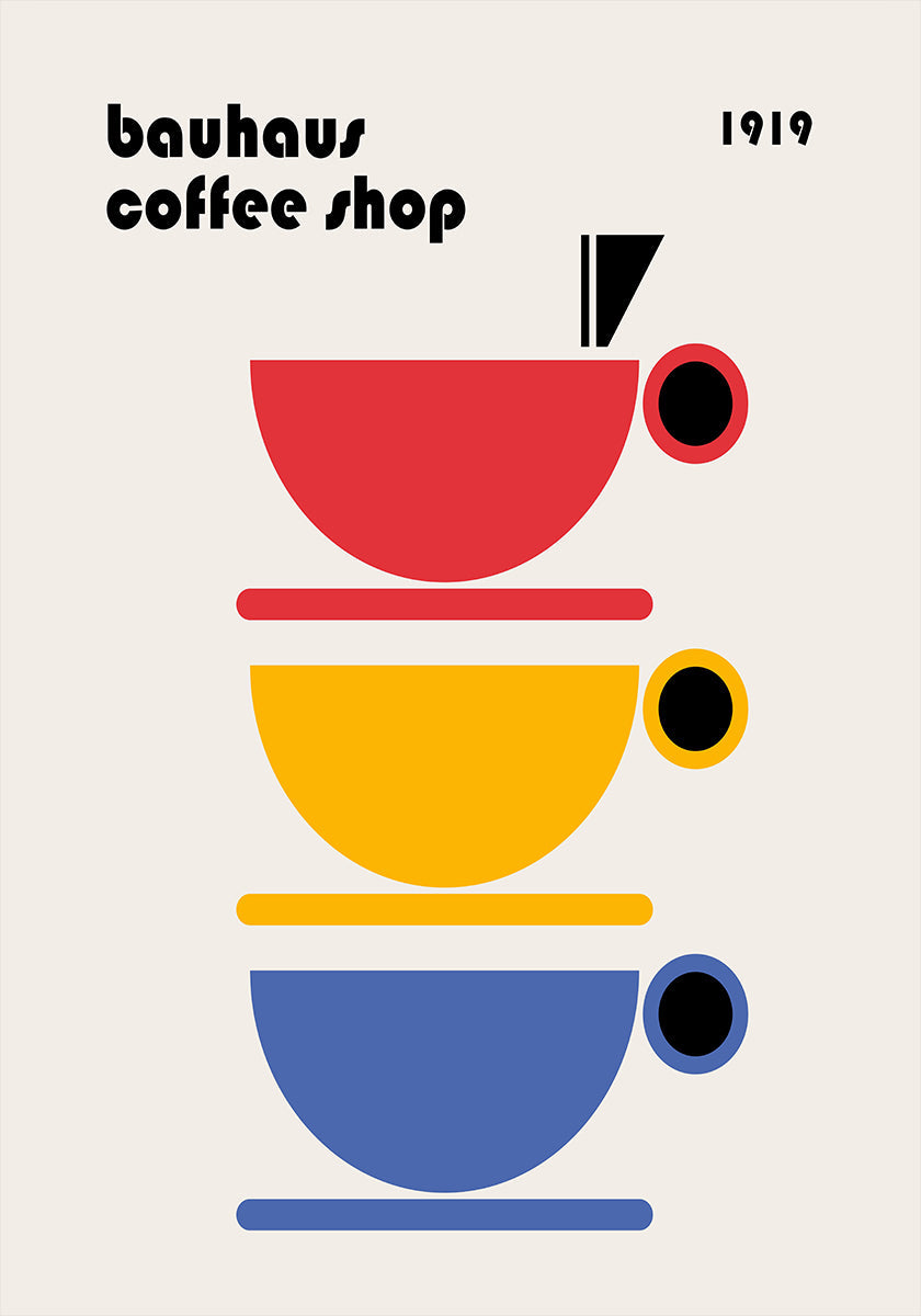 Bauhaus Coffee Minimalist Plakat - Posterbox