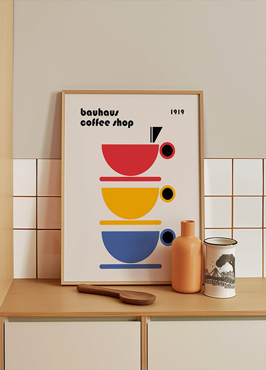 Bauhaus Coffee Minimalist Plakat - Posterbox