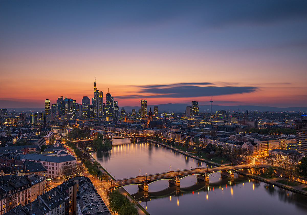 Frankfurt Skyline at sunset - Posterbox