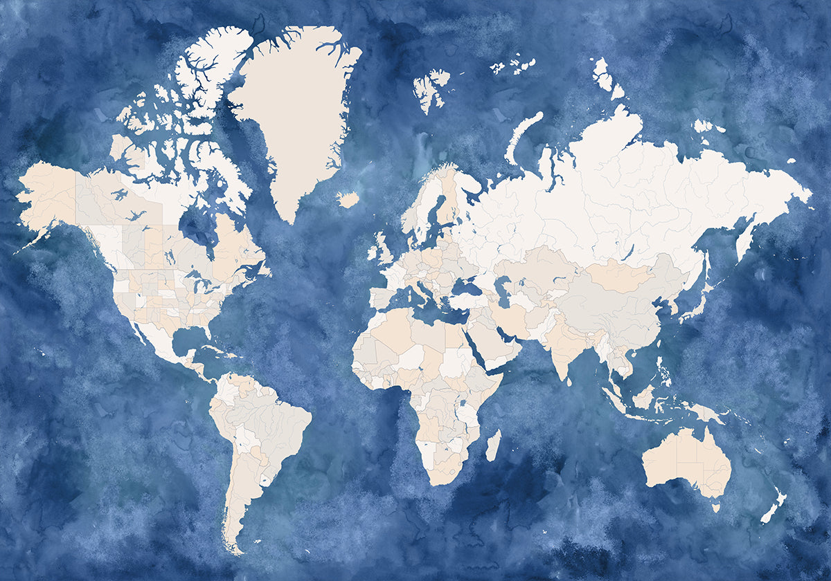 Hudson world map Plakat - Posterbox
