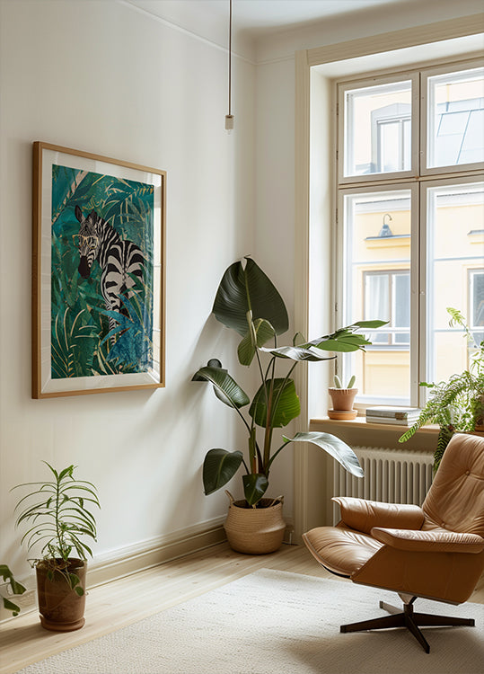 Zebra in the jungle 2 Plakat - Posterbox