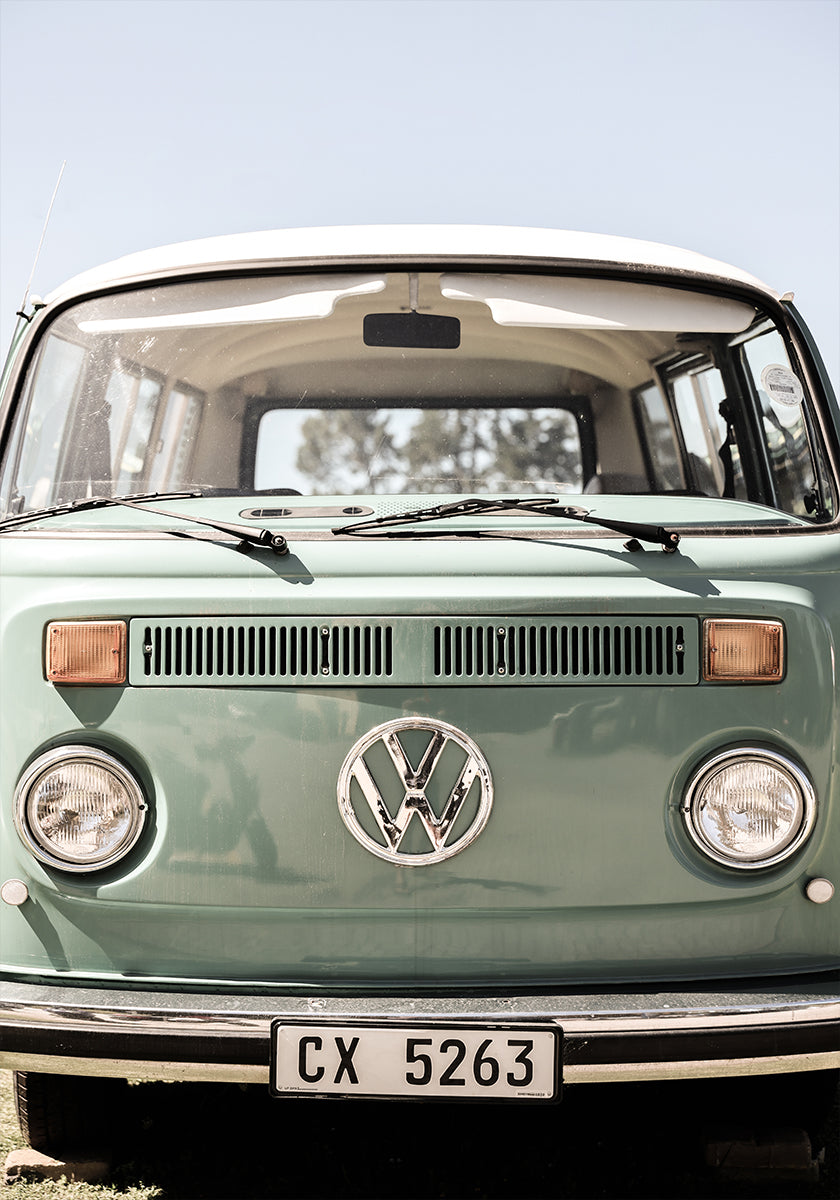 Classic Design In Soft Green Tones Cars Plakat - Posterbox