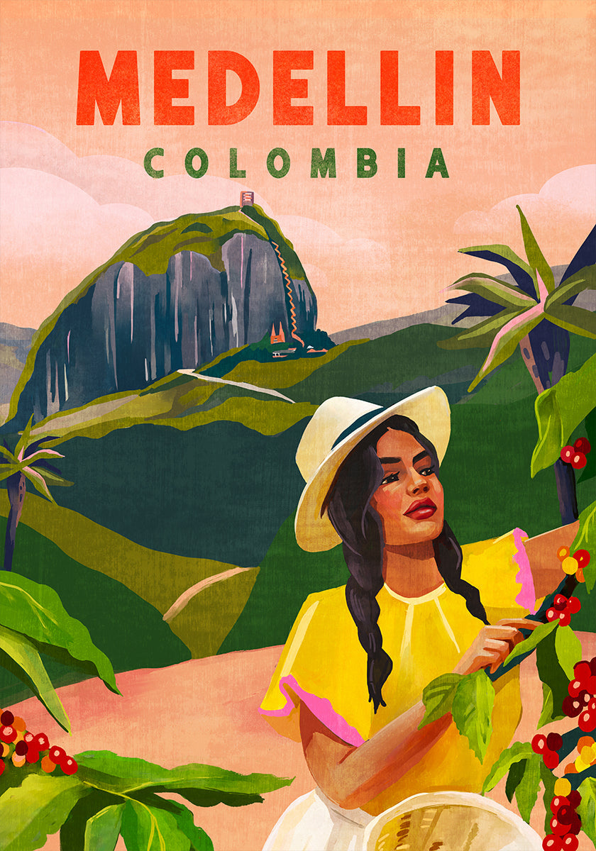 Medellin Colombia Travel Plakat - Posterbox
