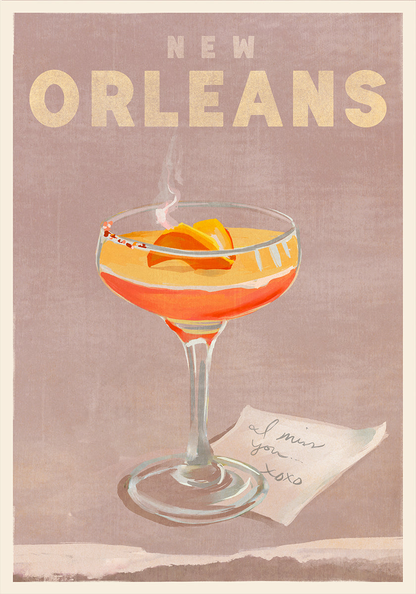 New Orleans Cocktail Travel Poster - Posterbox