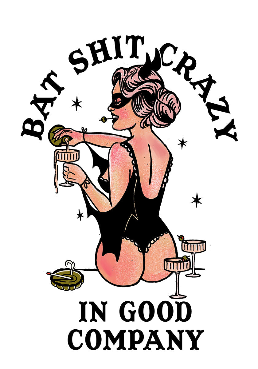 Bat Shit Crazy Funny Pin-Up Art (NEW) - Posterbox