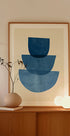 Geometric Abstract Shapes Blue Plakat - Posterbox