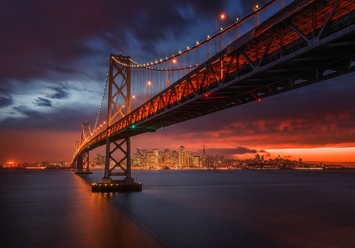 Bay Bridge at Night Plakat - Posterbox
