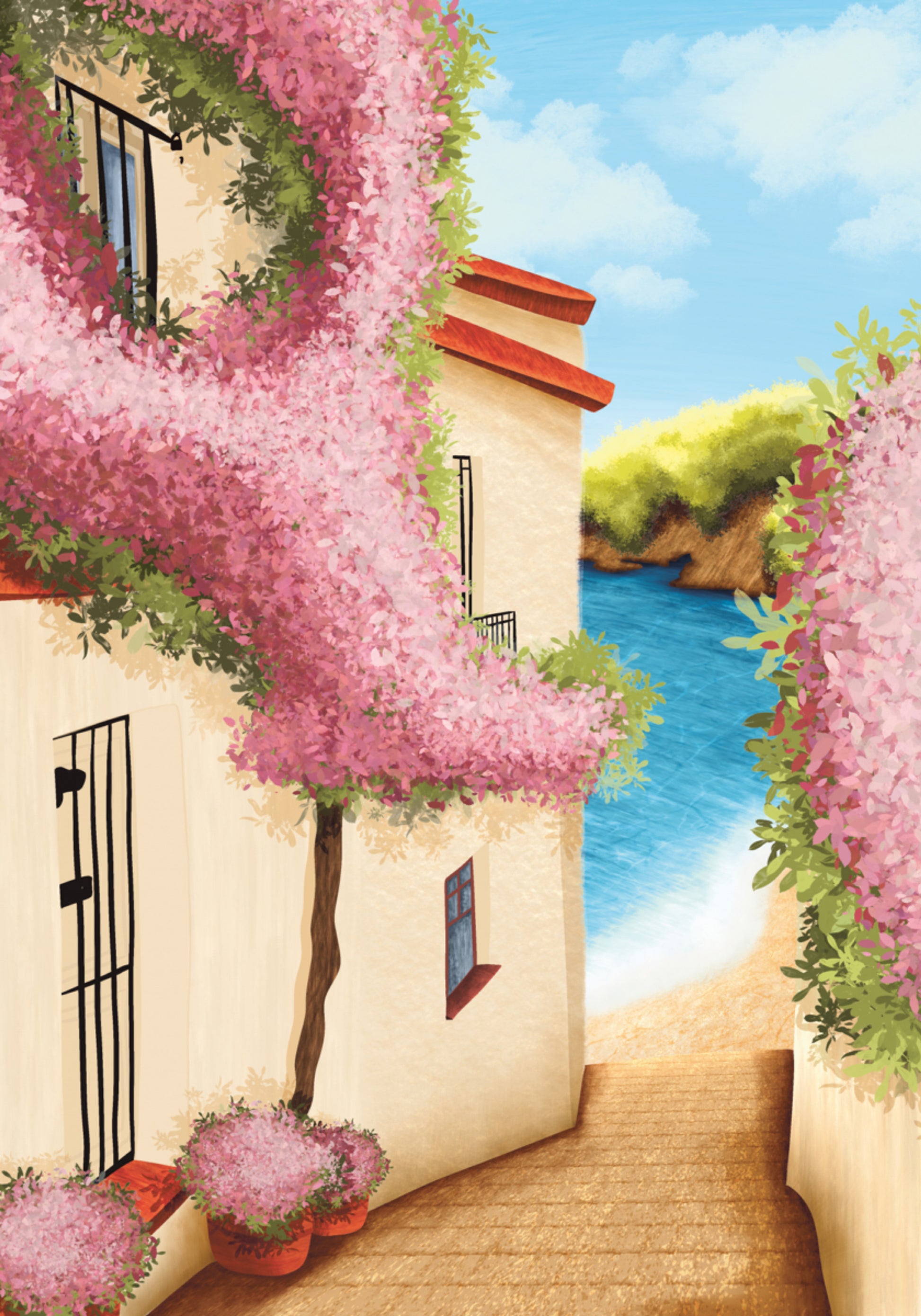 Mediterranean Flower Path